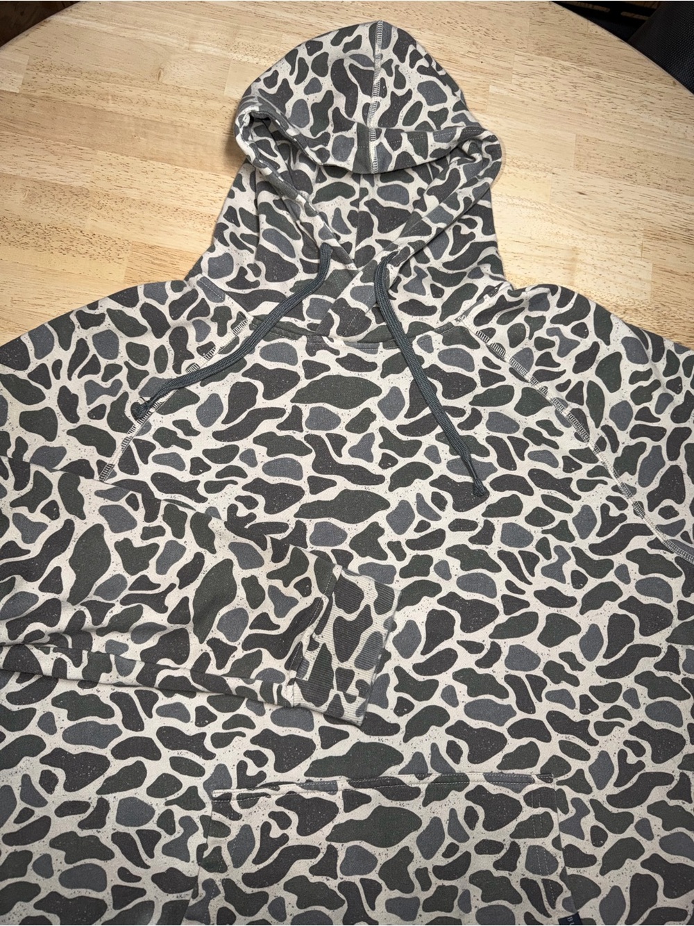 BURLEBO Deer Camo Hooded Sweatshirt Men’s 2XL Winter Hoodie Cotton Blend
